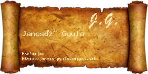 Jancsó Gyula névjegykártya
