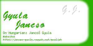 gyula jancso business card